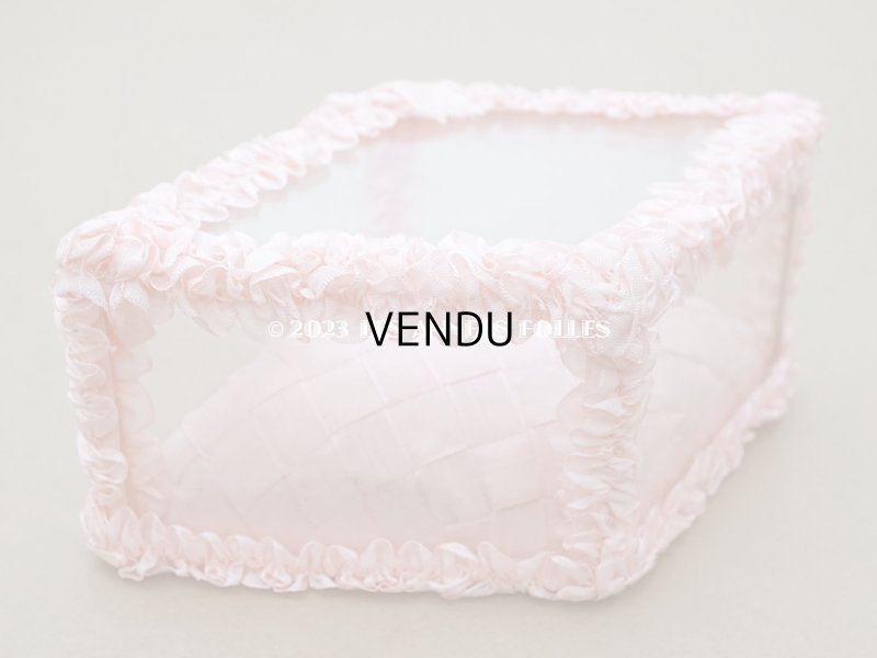 画像12: アンティーク リボンワークのジュエリーボックス パウダーピンク ガラスケース