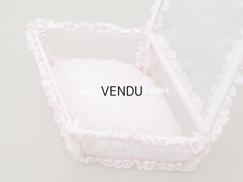 画像7: アンティーク リボンワークのジュエリーボックス パウダーピンク ガラスケース