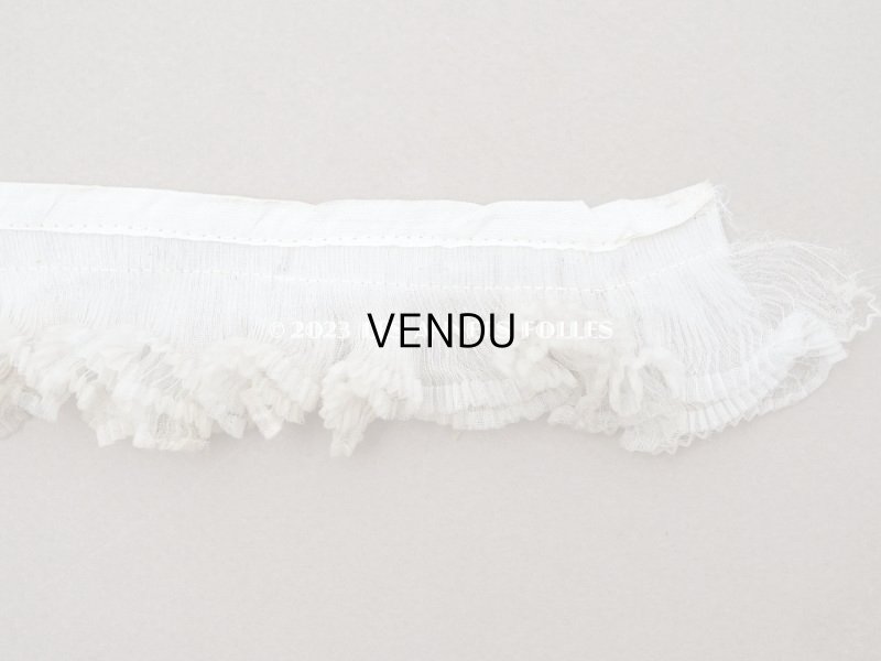 画像8: 19世紀末 アンティーク シルクシフォンの3段プリーツリボン 39cm 4.6cm幅 