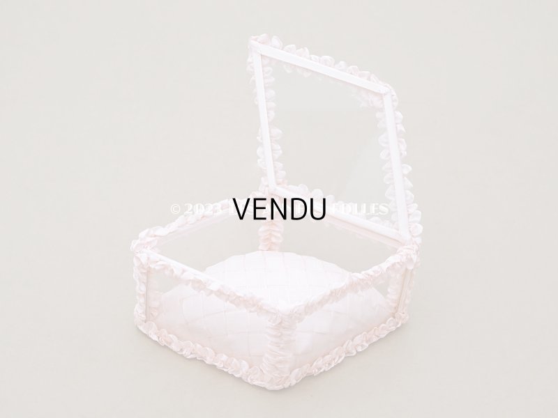 画像6: アンティーク リボンワークのジュエリーボックス パウダーピンク ガラスケース