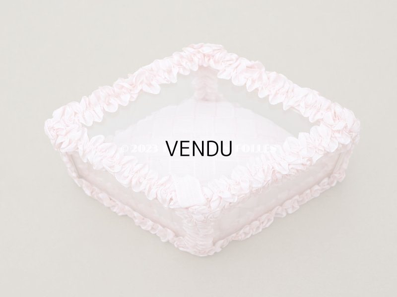 画像4: アンティーク リボンワークのジュエリーボックス パウダーピンク ガラスケース