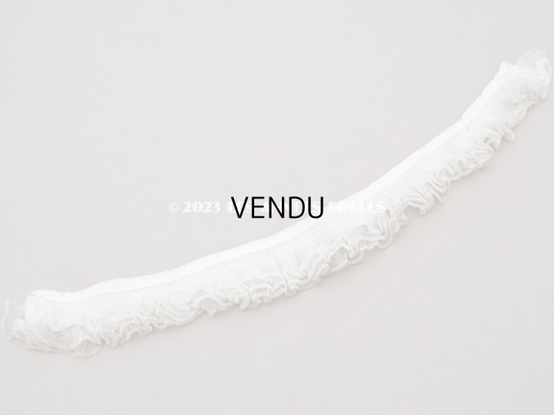 画像4: 19世紀末 アンティーク シルクシフォンの3段プリーツリボン 39cm 4.6cm幅 