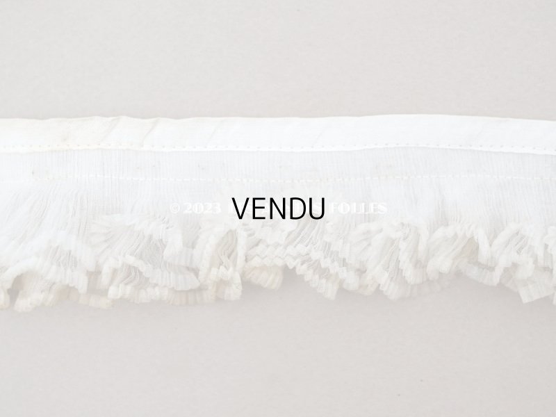 画像7: 19世紀末 アンティーク シルクシフォンの3段プリーツリボン 39cm 4.6cm幅 