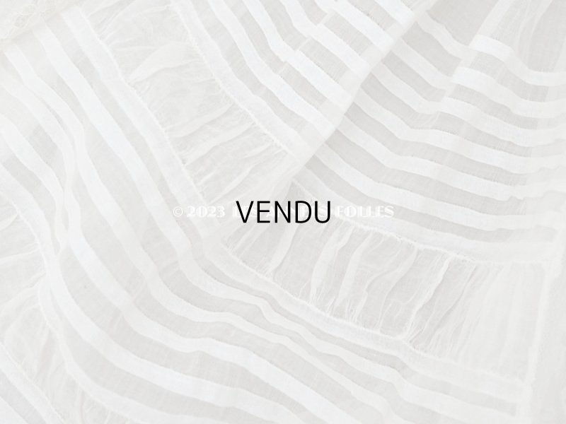 画像11: アンティーク 洗礼式のベビードレス パフスリーブ 手刺繍の花模様＆レース＆オレンジベージュのリボン