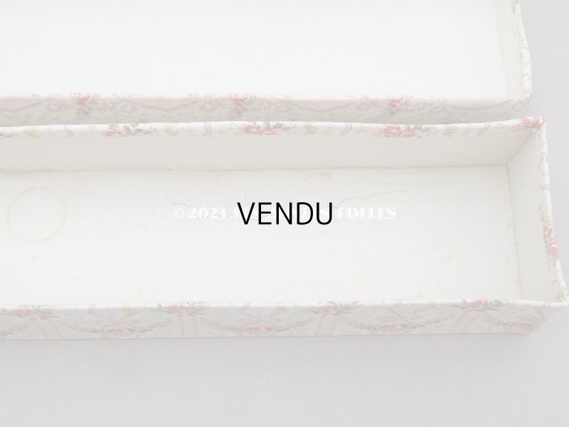 画像7: 1900年頃 アンティーク 薔薇&リボンのガーランド カルトナージュボックス