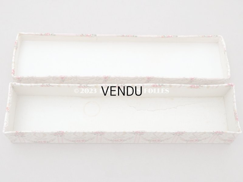 画像6: 1900年頃 アンティーク 薔薇&リボンのガーランド カルトナージュボックス