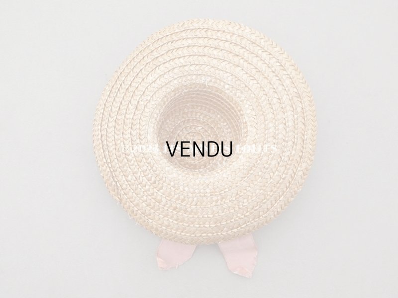 画像6: アンティーク ドール用 ストローハット ピンクの菫の布花