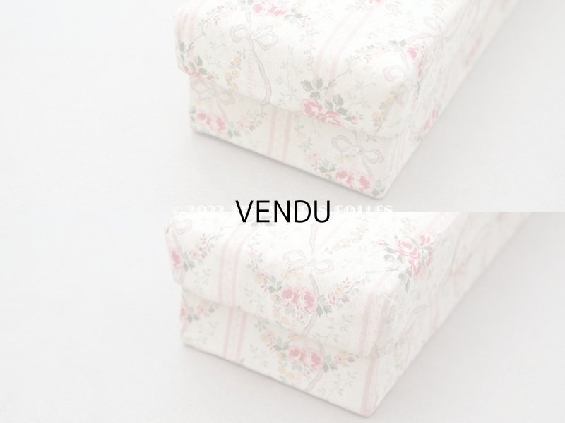 画像5: 1900年頃 アンティーク 薔薇&リボンのガーランド カルトナージュボックス