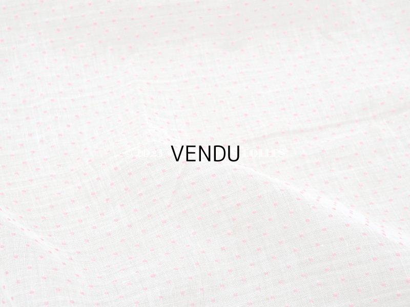 画像3: アンティーク  ピンクの小さなドット刺繍入り コットン生地 78×145cm