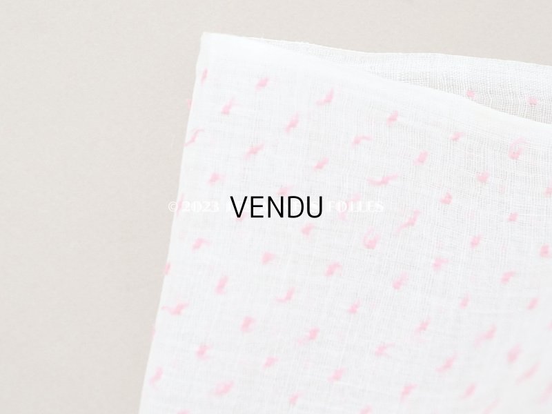 画像5: アンティーク  ピンクの小さなドット刺繍入り コットン生地 78×145cm