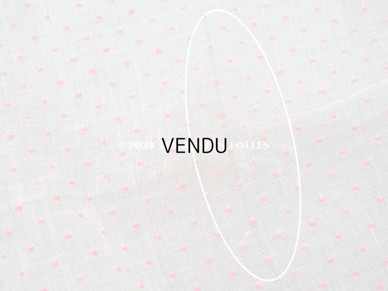 画像11: アンティーク  ピンクの小さなドット刺繍入り コットン生地 78×145cm