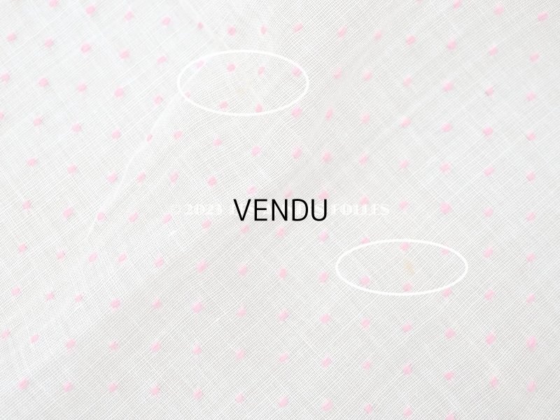 画像9: アンティーク  ピンクの小さなドット刺繍入り コットン生地 78×145cm