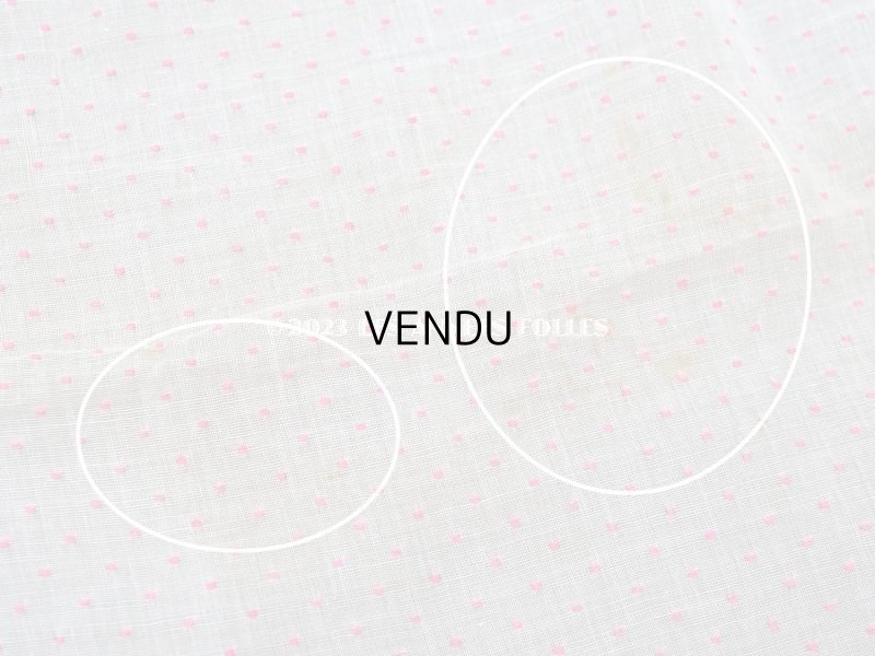 画像10: アンティーク  ピンクの小さなドット刺繍入り コットン生地 78×145cm