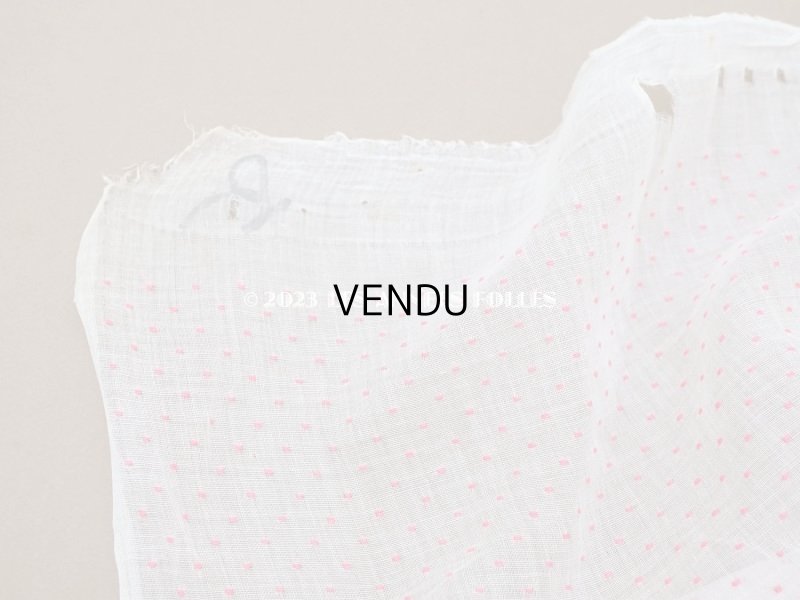 画像6: アンティーク  ピンクの小さなドット刺繍入り コットン生地 78×145cm