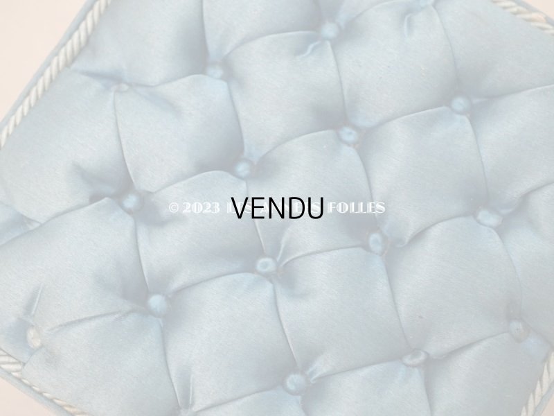 画像10: 1891年 アンティーク シルク製クッション チョコレートボックス お菓子箱 スモーキーブルー