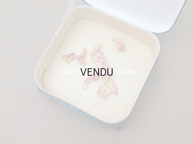 画像12: 1891年 アンティーク シルク製クッション チョコレートボックス お菓子箱 スモーキーブルー