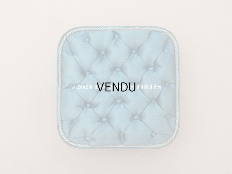 画像4: 1891年 アンティーク シルク製クッション チョコレートボックス お菓子箱 スモーキーブルー