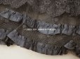 画像9: 1900年頃 アンティーク  53cm幅  ドレスの裾 ドットのチュール＆シルクサテンリボン　黒＆ブラウン  約320cm  