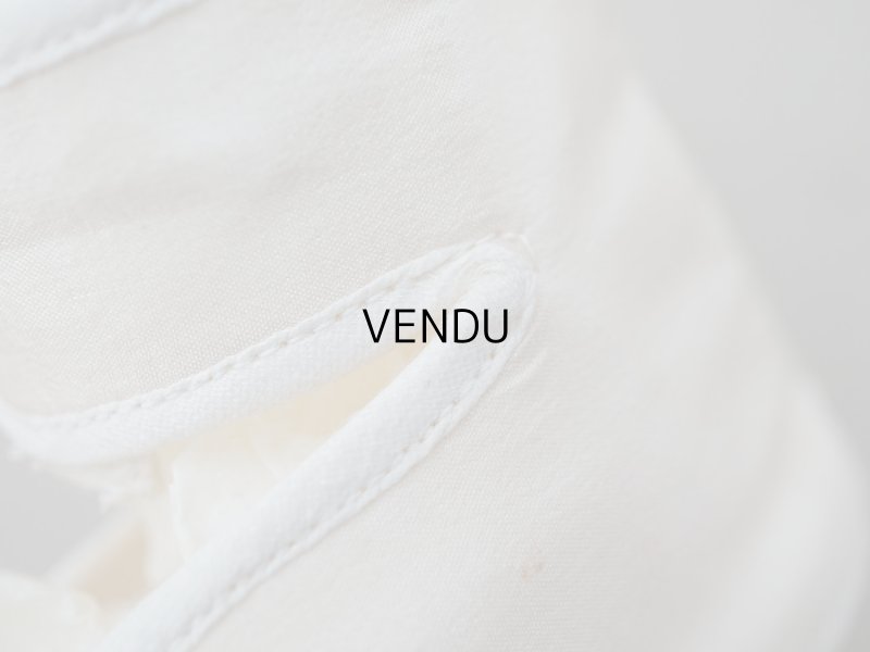 画像8: アンティーク ベビーシューズ エクリュ リボン柄の手刺繍入り 