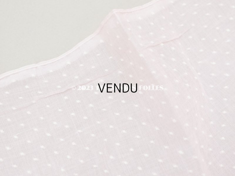 画像3: アンティーク 小さなドット刺繍入り ピンクのコットン生地 