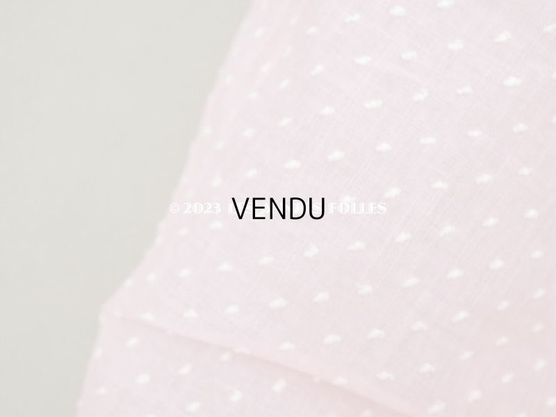 画像4: アンティーク 小さなドット刺繍入り ピンクのコットン生地 