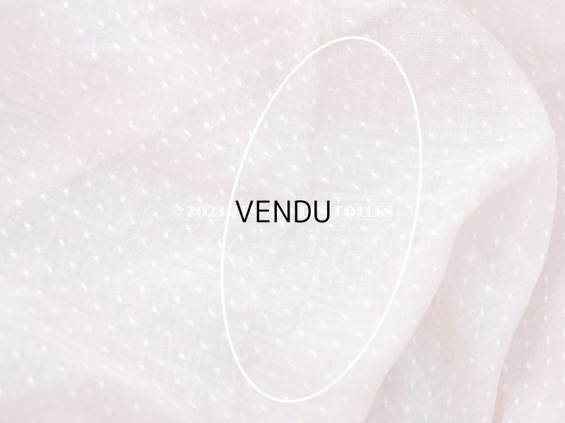 画像6: アンティーク 小さなドット刺繍入り ピンクのコットン生地 