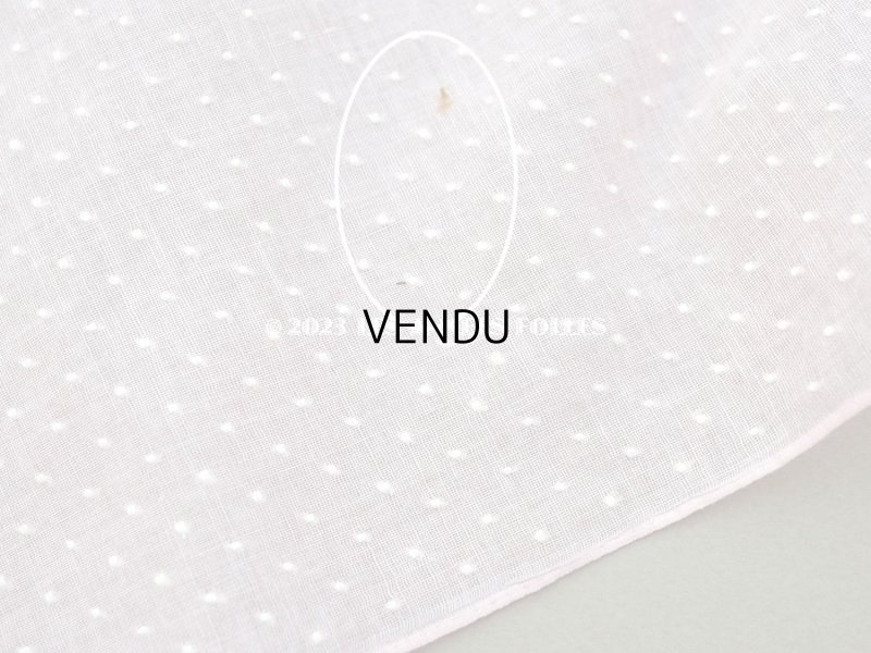 画像5: アンティーク 小さなドット刺繍入り ピンクのコットン生地 