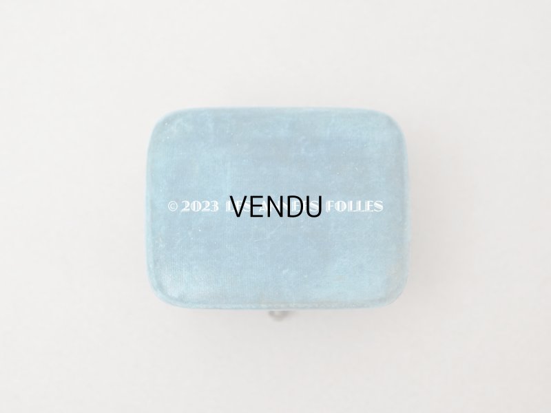 画像3: 19世紀 アンティーク ブルーのベルベットのジュエリーボックス ピアス用