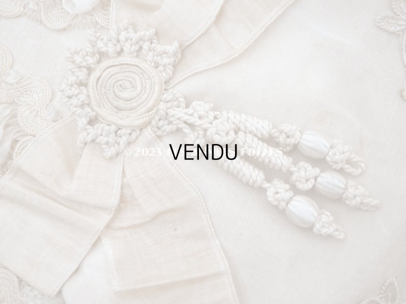 画像7: 1900年頃 アンティーク  シルク製　初聖体のオモニエール エクリュ＆ベージュ