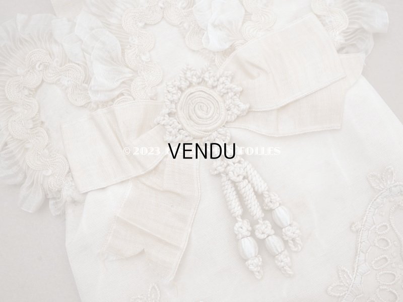 画像6: 1900年頃 アンティーク  シルク製　初聖体のオモニエール エクリュ＆ベージュ