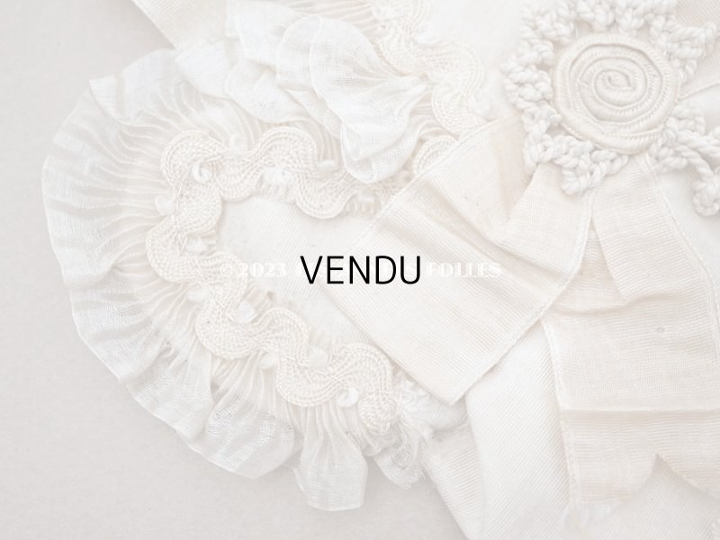 画像5: 1900年頃 アンティーク  シルク製　初聖体のオモニエール エクリュ＆ベージュ