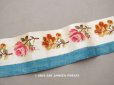 画像1: 19世紀 アンティーク シルク製 リボン ベルベットの薔薇模様 1.05m 6cm幅  (1)