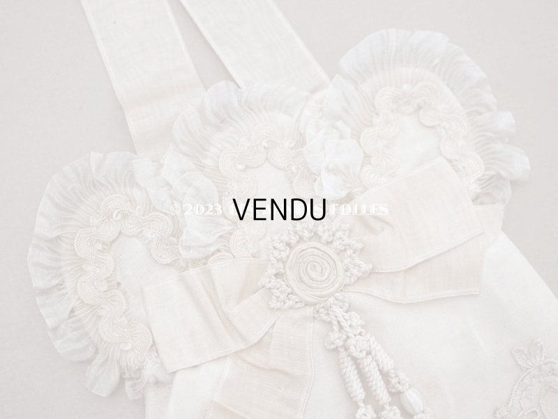 画像4: 1900年頃 アンティーク  シルク製　初聖体のオモニエール エクリュ＆ベージュ