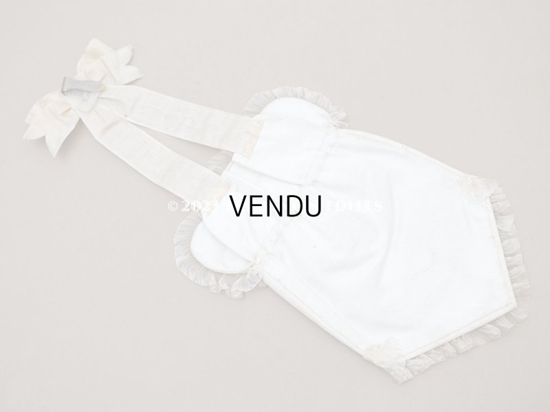 画像13: 1900年頃 アンティーク  シルク製　初聖体のオモニエール エクリュ＆ベージュ