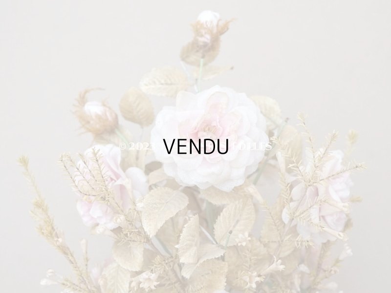 画像12: 19世紀 アンティーク グローブ・ド・マリエの大きなブーケ パウダーピンクの薔薇