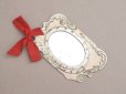 画像2: 1900年頃 アンティーク リボン付き　ロカイユ装飾の小さな手鏡 パウダーピンク (2)