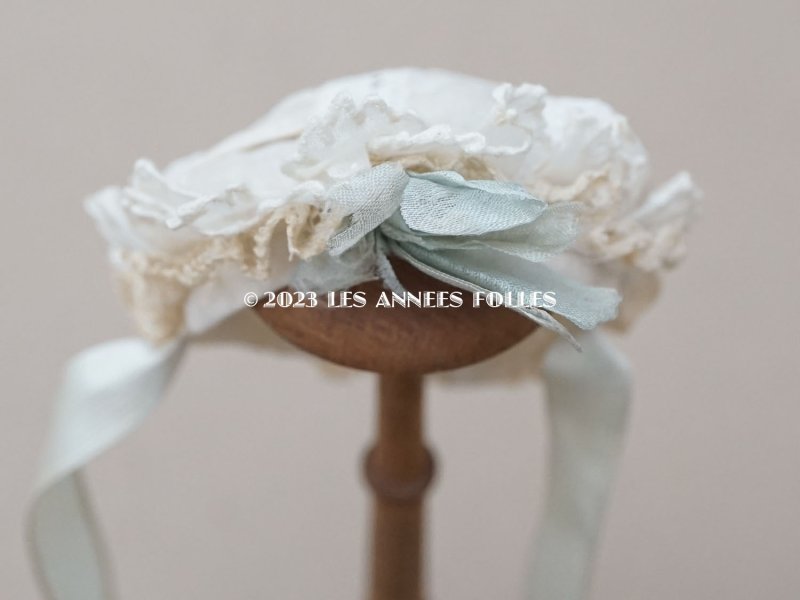 画像10: 19世紀末 アンティーク 小さなドール用 レース使いの帽子  手縫い&手編みのレース