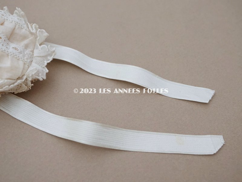 画像6: 19世紀末 アンティーク 小さなドール用 レース使いの帽子  手縫い&手編みのレース