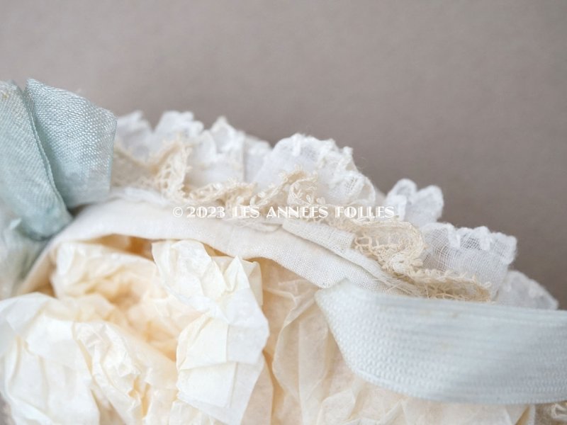 画像8: 19世紀末 アンティーク 小さなドール用 レース使いの帽子  手縫い&手編みのレース