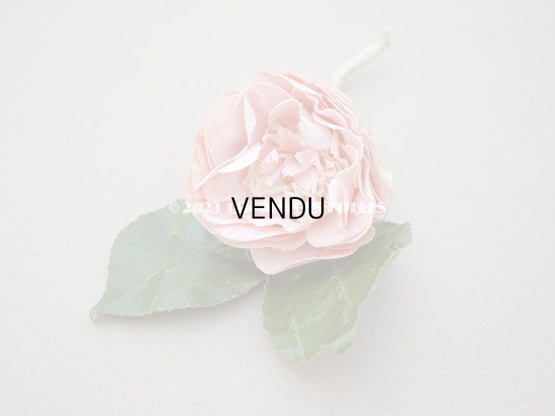 画像2: アンティーク ピンクの薔薇の布花 クウォーターロゼット咲き