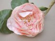 画像2: アンティーク ピンクの薔薇の布花 クウォーターロゼット咲き (2)