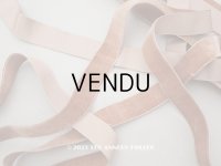 19世紀末 アンティーク シルク製　ベルベットリボン ダブルフェイス ブラウン 4.4m 19mm幅