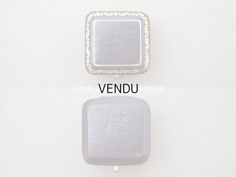 画像6: アンティーク 本革製 ジュエリーボックス 金彩入り ブラウン リングボックス