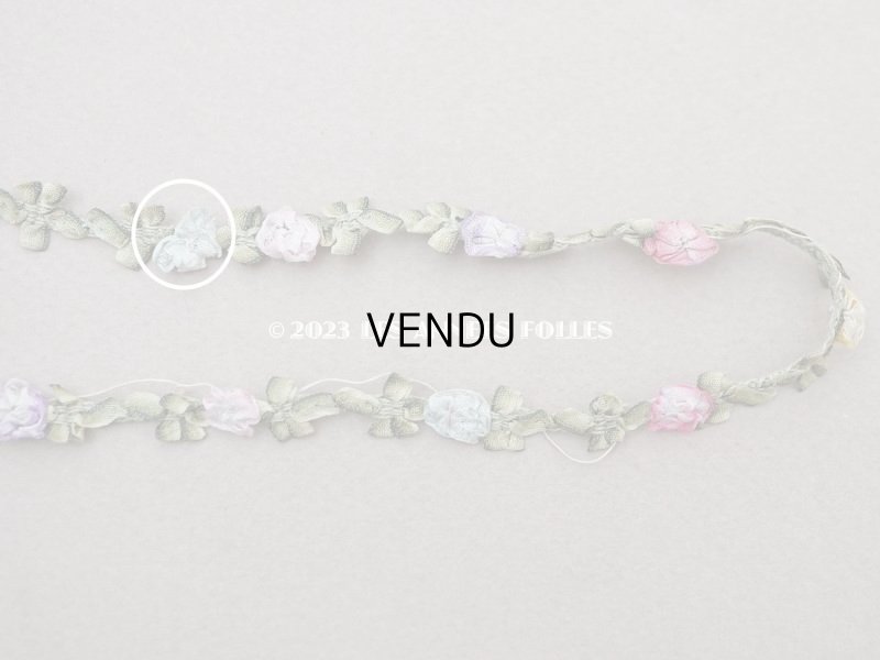 画像7: アンティーク シルク製 6色の薔薇のロココトリム ロココリボン 63cm