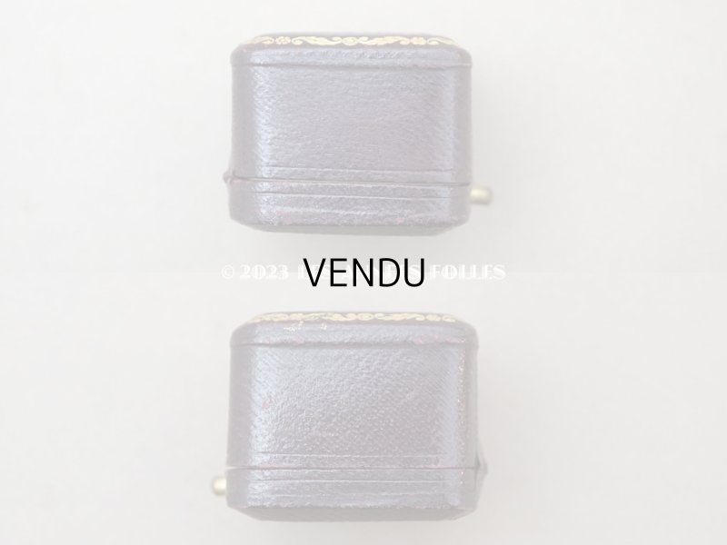 画像8: アンティーク 本革製 ジュエリーボックス 金彩入り ブラウン リングボックス