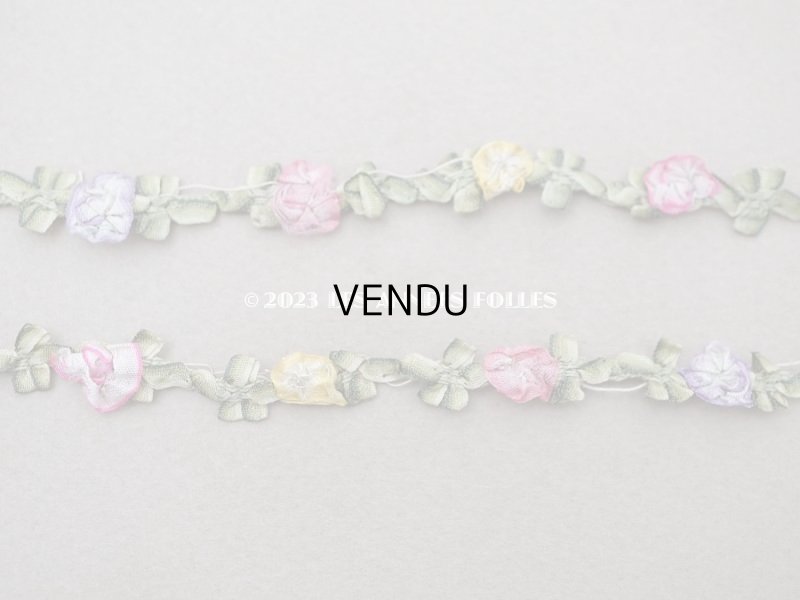 画像6: アンティーク シルク製 6色の薔薇のロココトリム ロココリボン 63cm