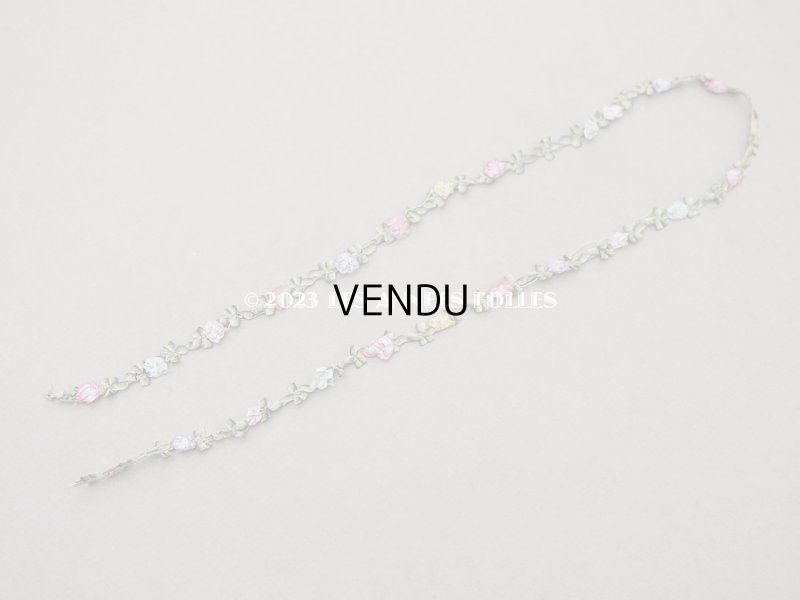 画像4: アンティーク シルク製 6色の薔薇のロココトリム ロココリボン 63cm
