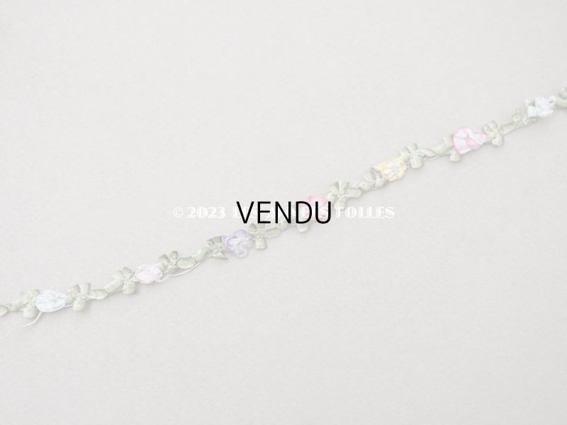 画像3: アンティーク シルク製 6色の薔薇のロココトリム ロココリボン 63cm
