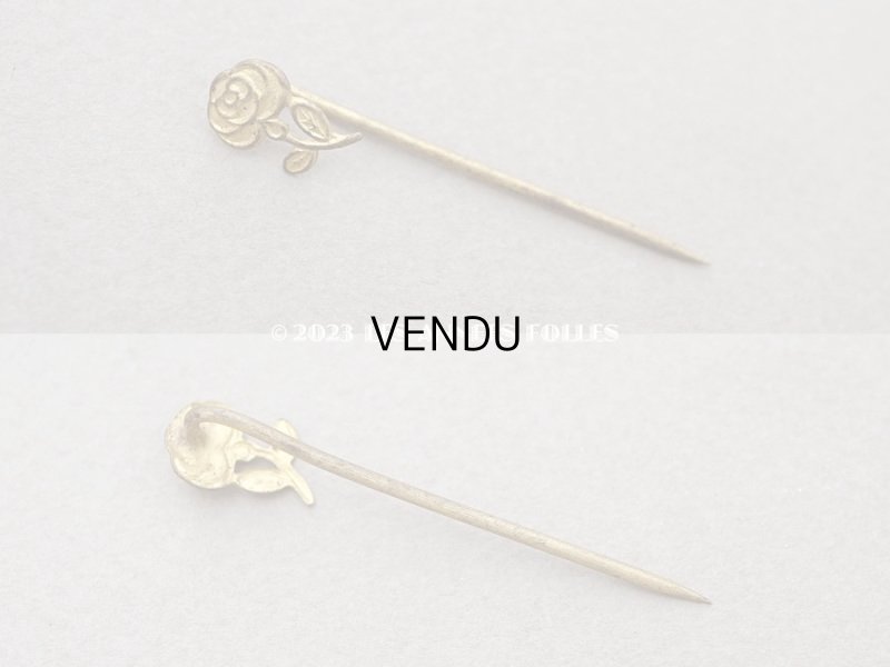 画像3: 1900年頃 アンティーク 薔薇＆フェイクパールの小さなエパングル 2点セット 