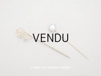 1900年頃 アンティーク 薔薇＆フェイクパールの小さなエパングル 2点セット 